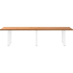 Eettafel Living 320x90x74 cm massief eikenhout bruin met witte poten