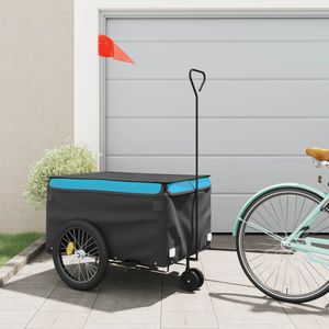 Fietskar Onno 45 kg ijzer zwart en blauw - fietstrailer