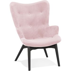 Fauteuil - Melchior - Velvet - Roze - Hout