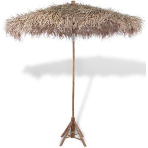 Parasol van Bamboe met Dak van Bananenbladeren 210 cm