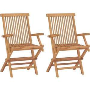 Tuinstoelen Luton SET 2 st inklapbaar massief teakhout