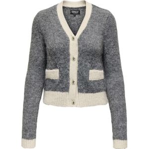 Only - Onlmaggie Life - Gebreid Vest - Zacht Grijs Melange