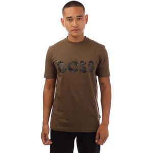 BOSS - Tiburt 42 - T-shirt - Groen - Katoen - Korte Mouwen