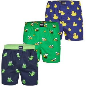 Happy Shorts - Heren Wijde Boxershort - 3-Pack - Pizza/Gummibeer/Hamburger Print