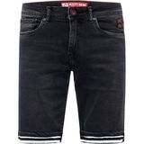 Rusty Neal - BENSON - Jeansshorts - Zwart - Normale Pasvorm