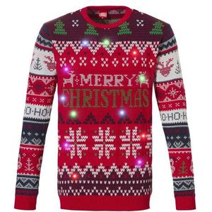 Apollo - Foute Kersttrui - Rood - Heren - Met Led Lampjes