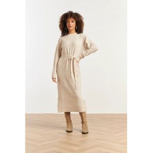 Smashed Lemon - Gebreide Jurk - Zandkleur - Maxi-lengte - Dames