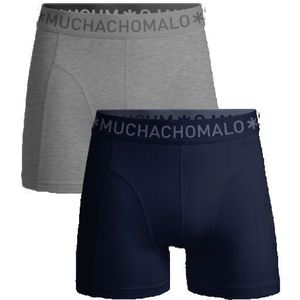 Muchachomalo Men 2-pack boxer shorts solid blue/grey melang heren boxers -