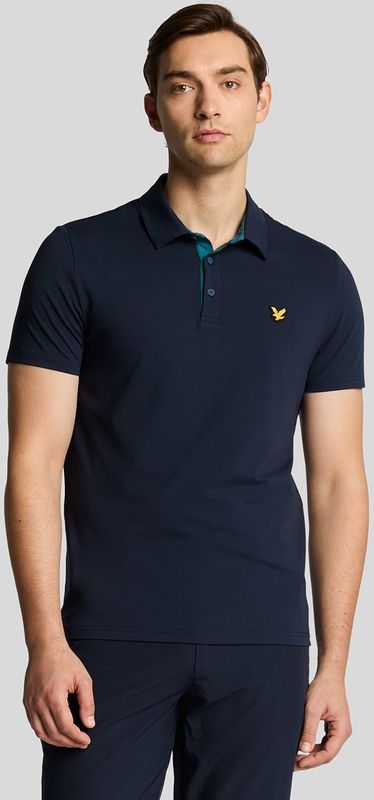 Lyle & Scott - Golf Contrast Placket - Poloshirt - Marineblauw