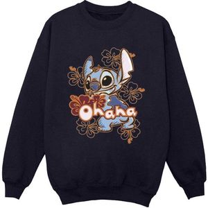 Li-cense Disney dames lilo and stitch ohana oranje hibiscus sweatshirt