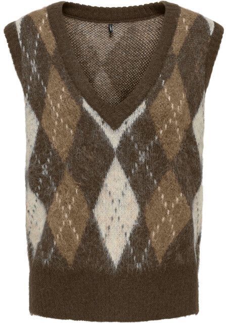 Only - Onlnoeme Life - V-hals Vest - Chestnut/Cocoa