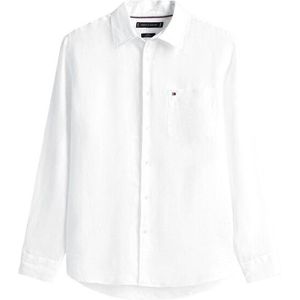 Tommy Hilfiger - Casual Overhemd - Wit - 100% Linnen - Slim Fit