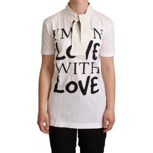 Dolce & Gabbana Dames Witte Katoenen Zijde I'm In Love Top T-shirt