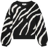 Fabienne Chapot - Trui - Zwart/Wit - Dierenprint - Lange Mouw