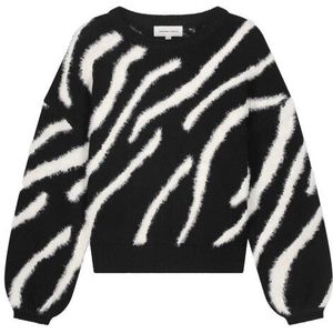 Fabienne Chapot - Trui - Zwart/Wit - Dierenprint - Lange Mouw