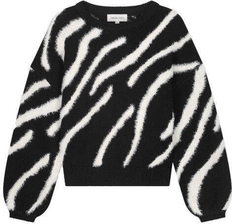 Fabienne Chapot - Trui - Zwart/Wit - Dierenprint - Lange Mouw