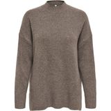 Only - Onlhazel Ls Highneck Overs Pull Knt - Gebreide Trui - Brown Lentil