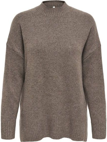 Only - Onlhazel Ls Highneck Overs Pull Knt - Gebreide Trui - Brown Lentil