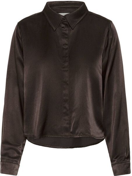 My Essential Wardrobe - Estelle - Damesblouse - Espresso - Lange Mouwen