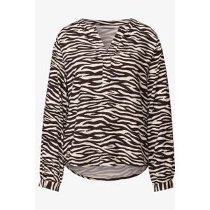 STREET ONE - Blouse - Donkerbruin/Wit - Dierenprint - Lange Mouw