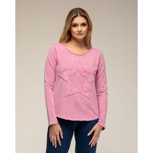 Top - Met Sterrenborduursel - Lange Mouwen - Ronde Hals