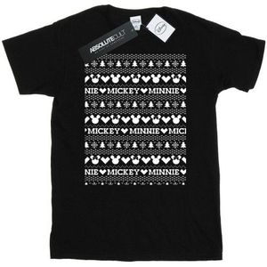Li-cense Disney heren mickey en minnie kerst fair isle t-shirt