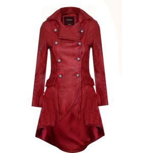 Dames - Gotische Victoriaanse Jas - Zwart - Leren Jassen