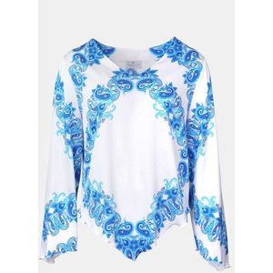 Mucho Gusto - Genua - Blouse - Wit - Blauwe Paisley Print