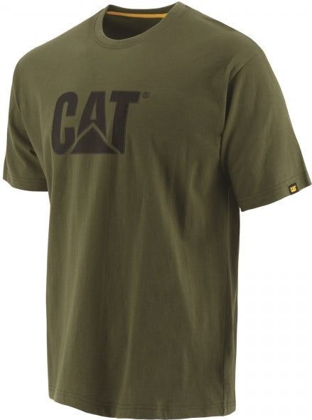 CAT - T-shirt - Donkergroen - Katoen - Heren