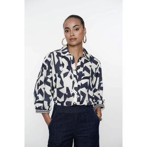 Geisha 53200-20 blouse navy print