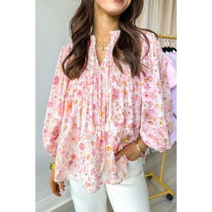 Bloemmotief Lange Mouwen Blouse