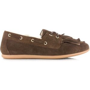 DWRS Label Dwrs latty mocassin teddy dark brown mocassins dames