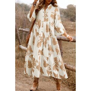 Bloemenprint Gelaagde Midi-jurk