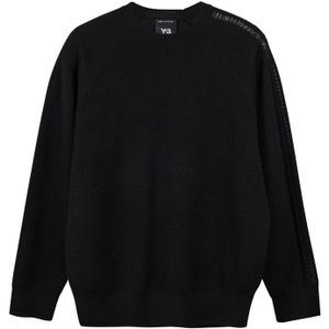 adidas - Y-3 Logo Knit Crew - Sweatshirt - Zwart - 100% Wol