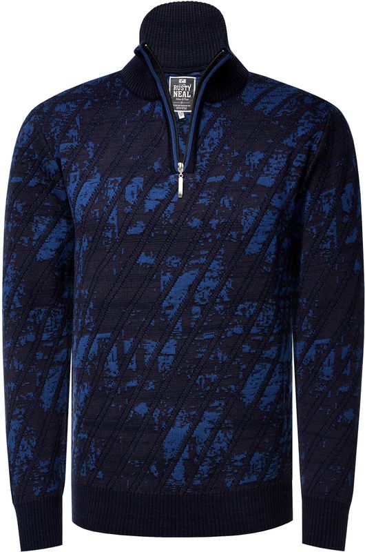 Rusty Neal - Gebreide Trui - Geruit - Heren - Casual Pasvorm