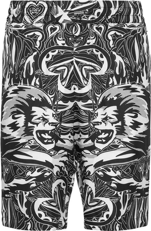 Philipp Plein - Korte Broeken - Zwart - Zijde - Tribal Circus