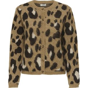 Jacqueline de Yong Vest Jdykayla Life L/s Jacq O-neck Cardi 15359725 Asphalt/w.black/tiger Eye Jacquard Dames Maat - S