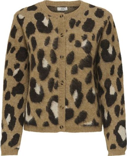 Jacqueline de Yong Vest Jdykayla Life L/s Jacq O-neck Cardi 15359725 Asphalt/w.black/tiger Eye Jacquard Dames Maat - S