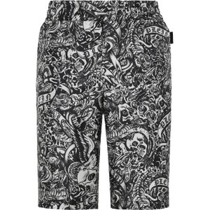Philipp Plein - Silk Shorts Love Tattoo - Korte Broeken - Veelkleurig - Bermuda Lengte