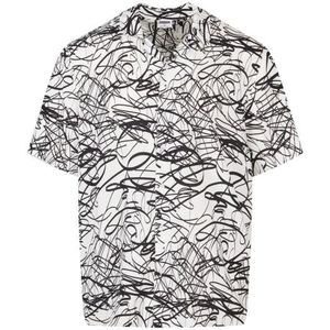 Urban Classics Heren scribble viscose resort overhemd