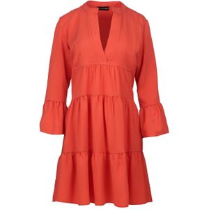 A-lijn Jurk - Oranje - Geplooide Naden