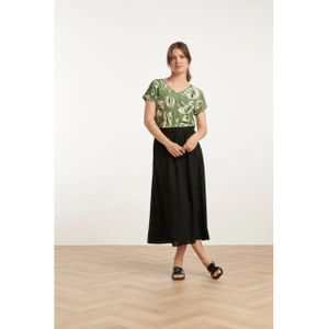 Smashed Lemon - 25149 - Linnen Midi Rok - Zwart