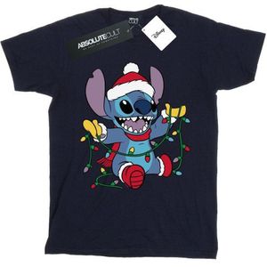 Disney Heren Lilo en Stitch Kerstverlichting T-Shirt