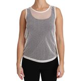 Dolce & Gabbana Vrouwen Wit Net Transparant Mouwloos Tank Top