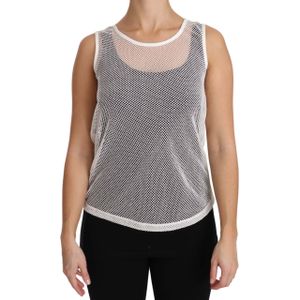 Dolce & Gabbana Vrouwen Wit Net Transparant Mouwloos Tank Top