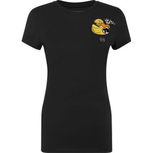Philipp Plein - T-Shirt Slim Fit Duck - Zwart - Dames - Katoen