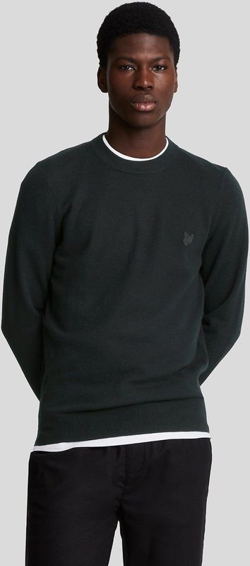Lyle & Scott - Tonal Eagle - Lamswol Trui - Jet Black