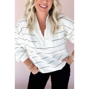 Gestreepte Rits Lange Mouwen Top