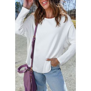 Wafelgebreide Ronde Hals Top