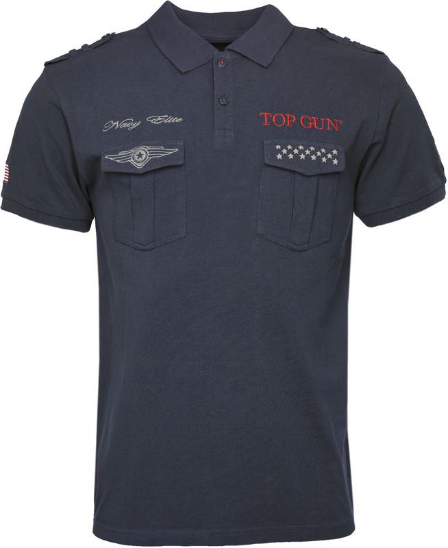 TOP GUN - Shirt - Gemengde Kleuren - Poloshirt - Zwart